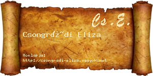 Csongrádi Eliza névjegykártya